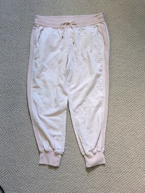 GAP Drawstring Blush Linen Joggers With Cuffs L